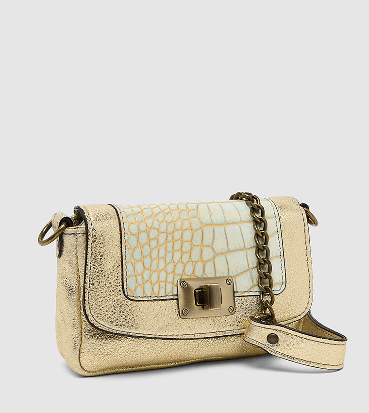 LILLIE-BLANC Twist Lock Crossbody Bag