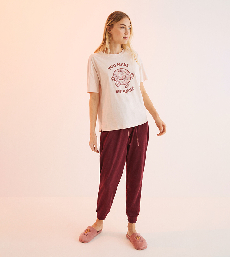 Women's Cotton Sweatpants Casual Drawstring Pants - Wine Red / XS