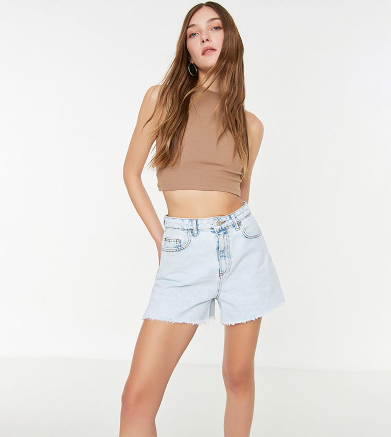 Layne Slit Denim Shorts main image 0