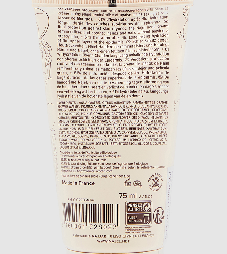 Organic Skincare - Moisturizing Hand Cream Apricot & Cactus Oil