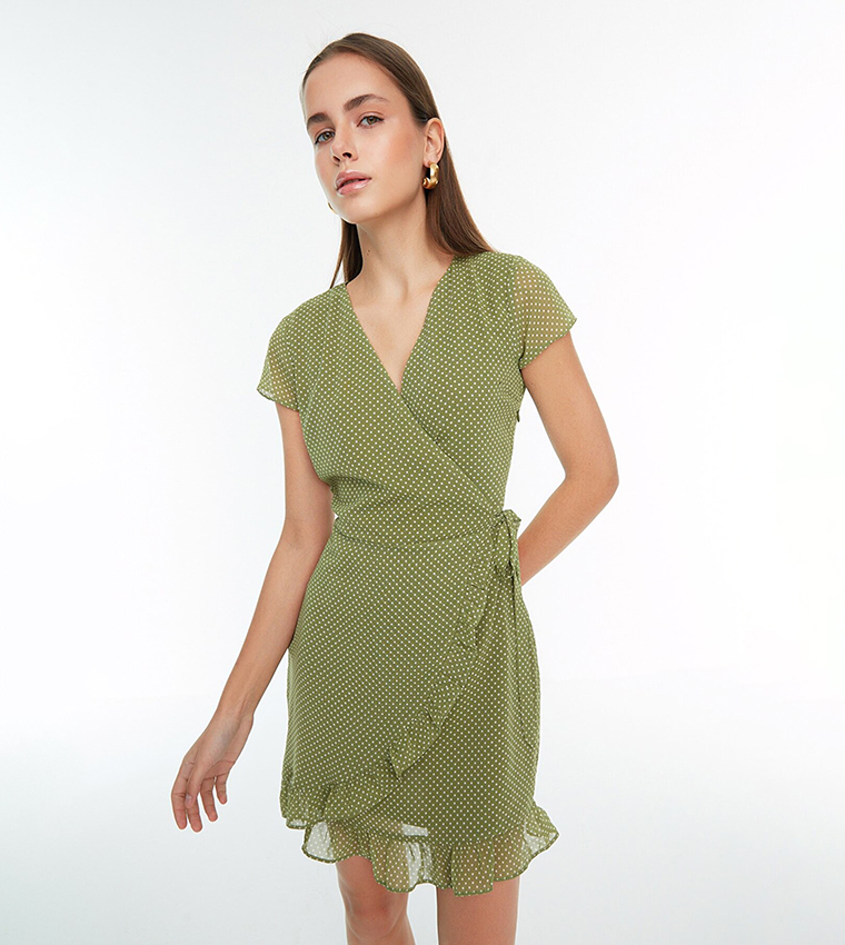 Casual Mini Wrap Dress