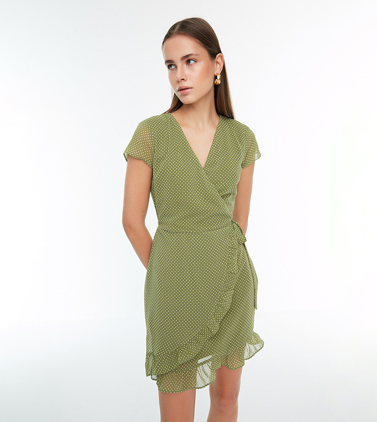 Casual Mini Wrap Dress