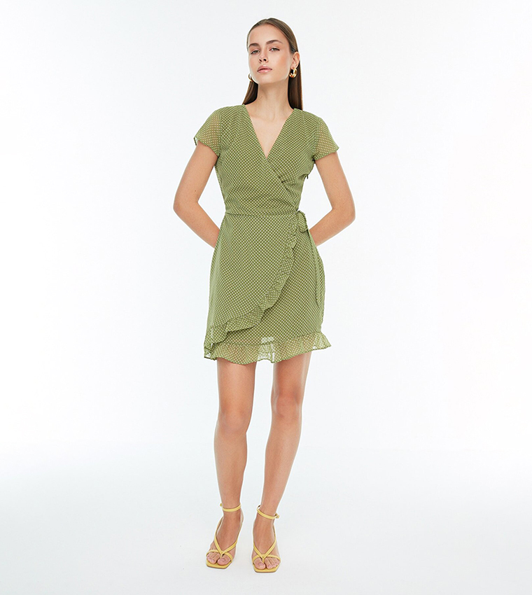 Casual Mini Wrap Dress