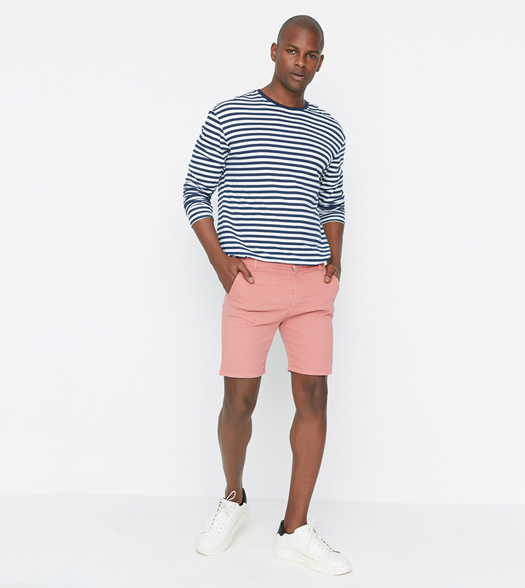 Buy Trendyol Slim Fit Chino Shorts In Pink 6thStreet Kuwait