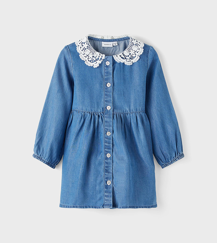 Embroidered denim dress zara best sale