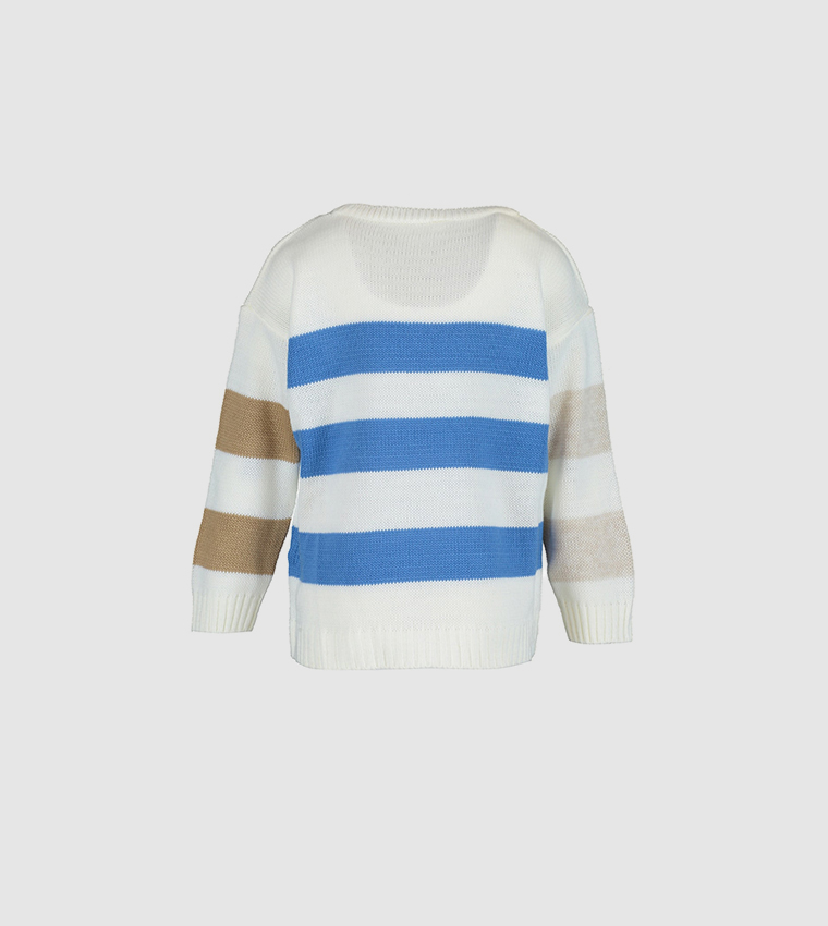 Buy Trendyol Striped Basic Boy s Knitwear Sweater In White