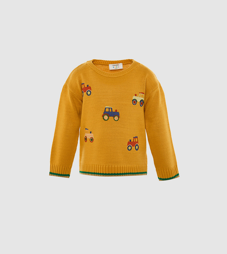 Buy Trendyol Car Embroidered Boy s Sweater In Yellow 6thStreet Bahrain