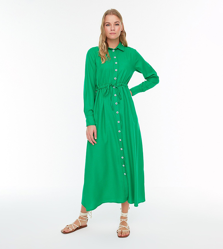 فستان قميص كاجوال ماكسي 