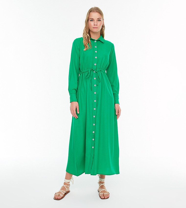 فستان قميص كاجوال ماكسي 