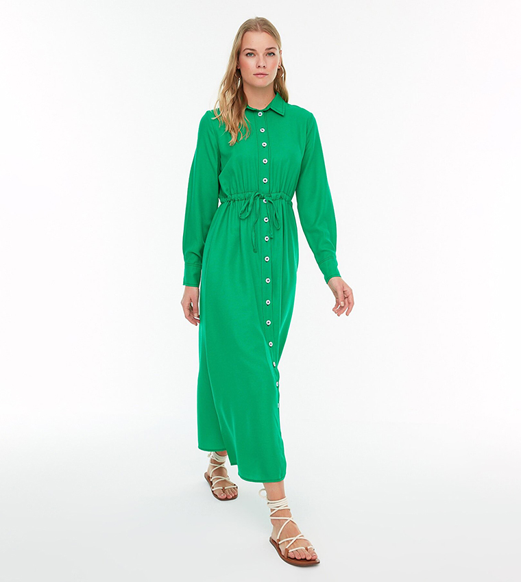 فستان قميص كاجوال ماكسي 