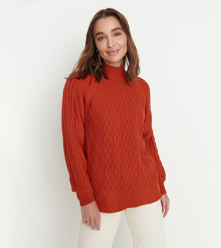 Maroon hot sale oversized sweater