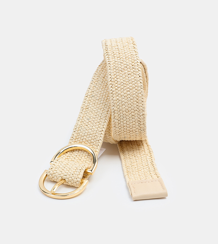 Buy Ardene Braided Canvas Belt In Beige | 6thStreet UAE