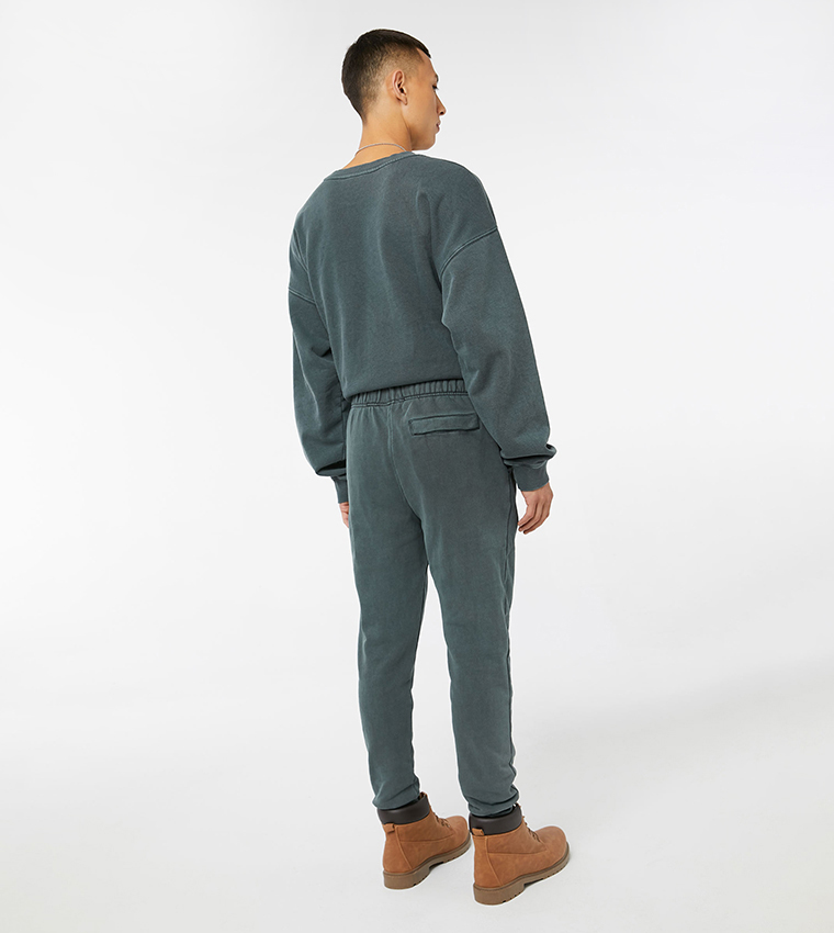 Ardene Slim Fit Sweatpants in Black, Size, Polyester/Cotton, Fleece-Lined