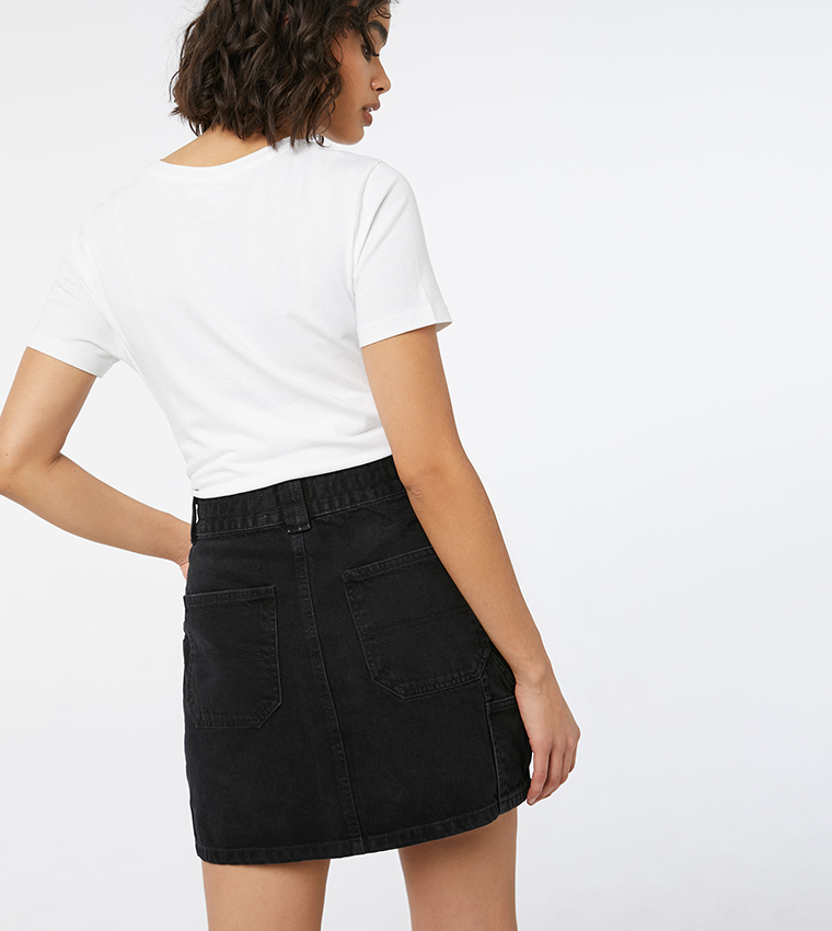 Black denim cheap skirt factorie