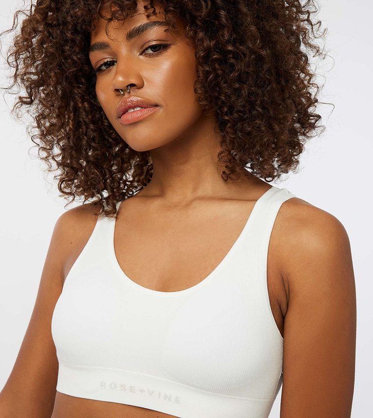 Seamless Crop Top Bralette with Lace Back