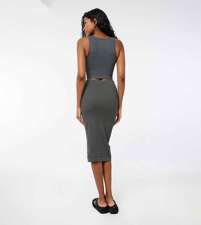 Ribbed Pencil Skirt