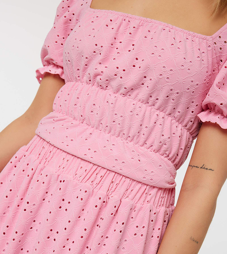 Eyelet Lace Tiered Maxi Skirt