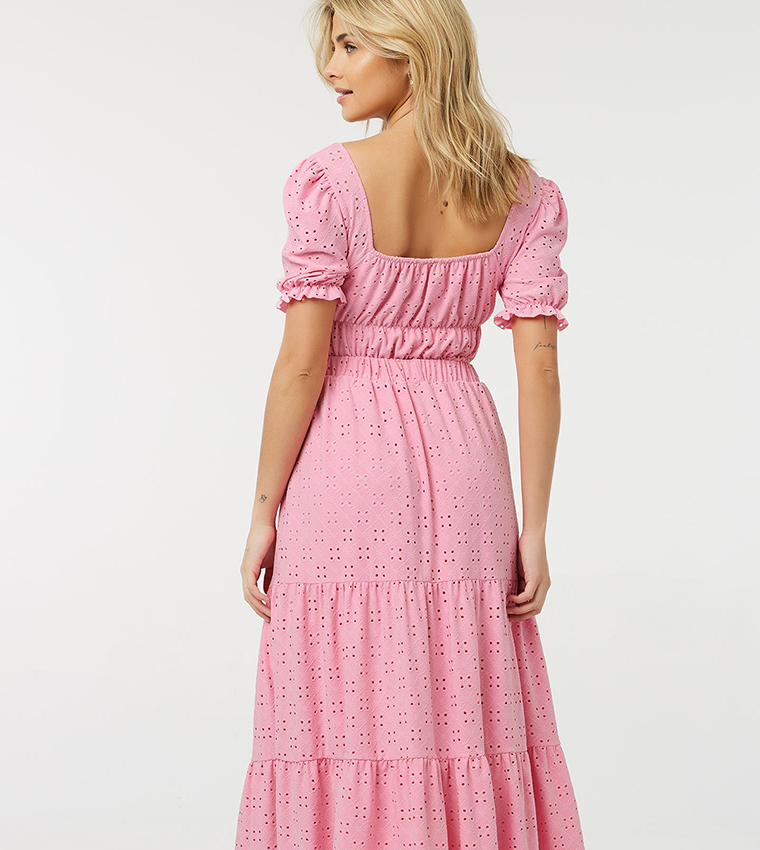 Eyelet Lace Tiered Maxi Skirt