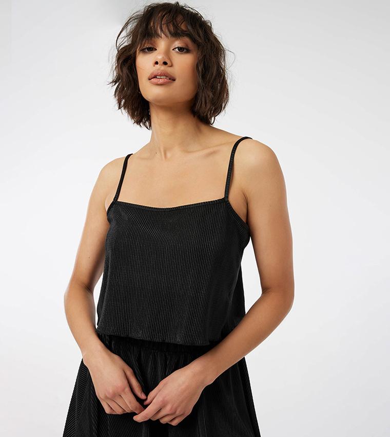 Buy Ardene Knitwear Satin Camisole In Black