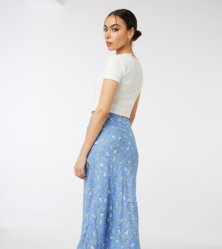Floral Print Midi Skirt