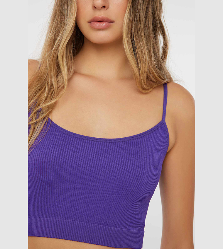 Ribbed Strappy Crop Top