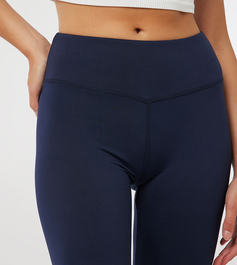 Ardene Super Soft Wide Waistband Leggings in Dark Blue