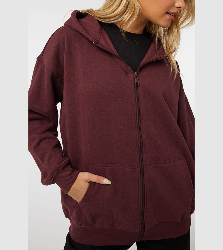 Oversized hotsell burgundy hoodie