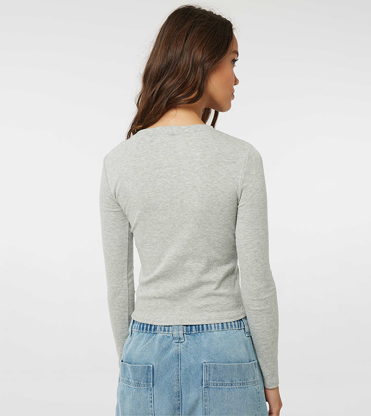 Ribbed Long Sleeves Top