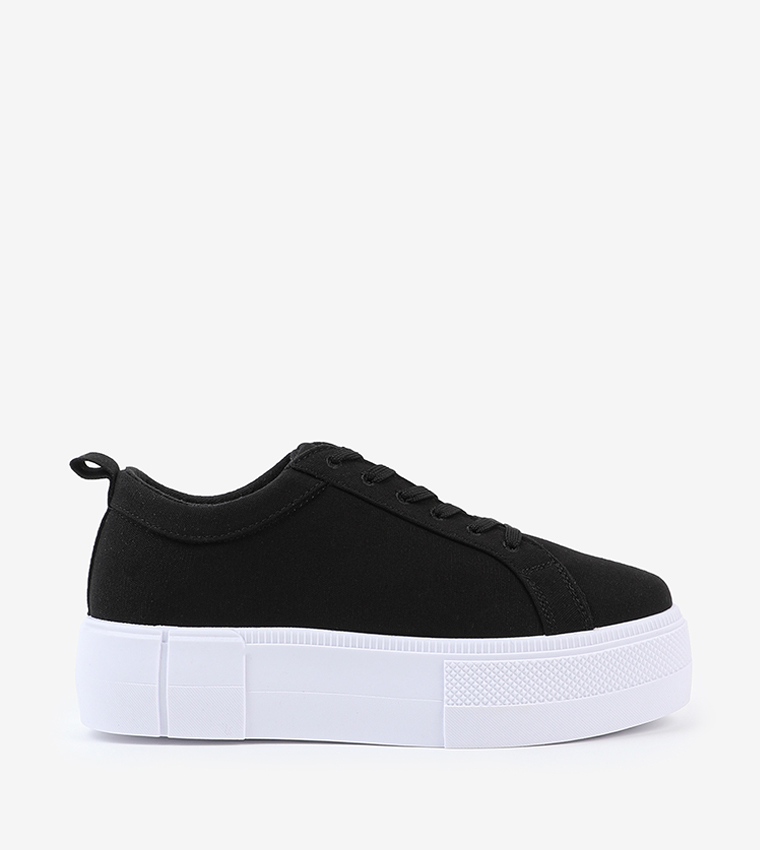Buy Ardene Lace Up Canvas Platform Shoes In Black 6thStreet UAE