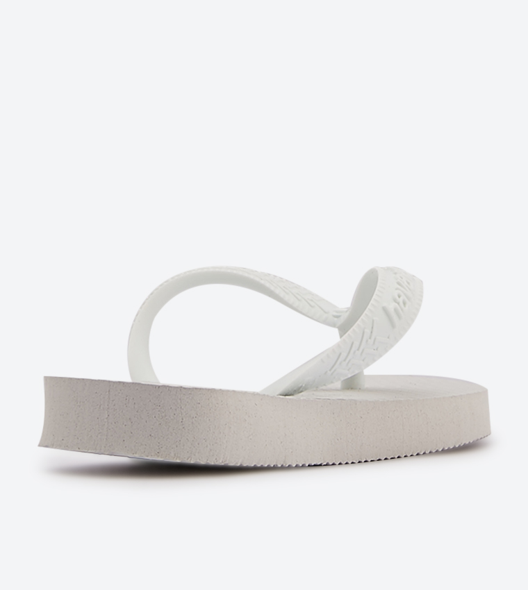 Textured Thong-Strap Flip-Flops