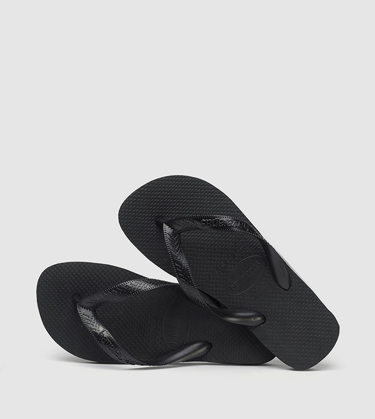 Textured Thong-Strap Flip-Flops