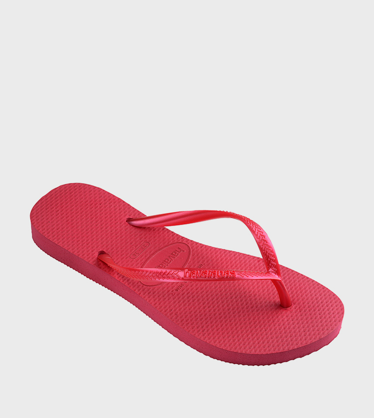 Textured Thong-Strap Flip-Flops