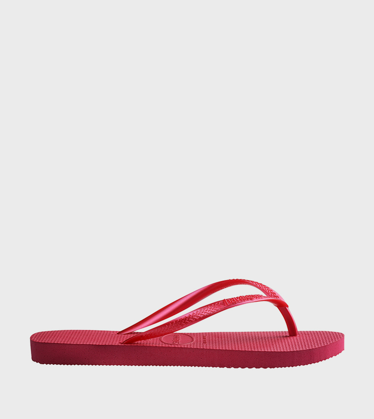 Textured Thong-Strap Flip-Flops