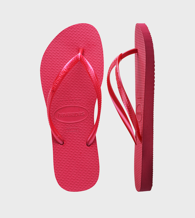 Textured Thong-Strap Flip-Flops