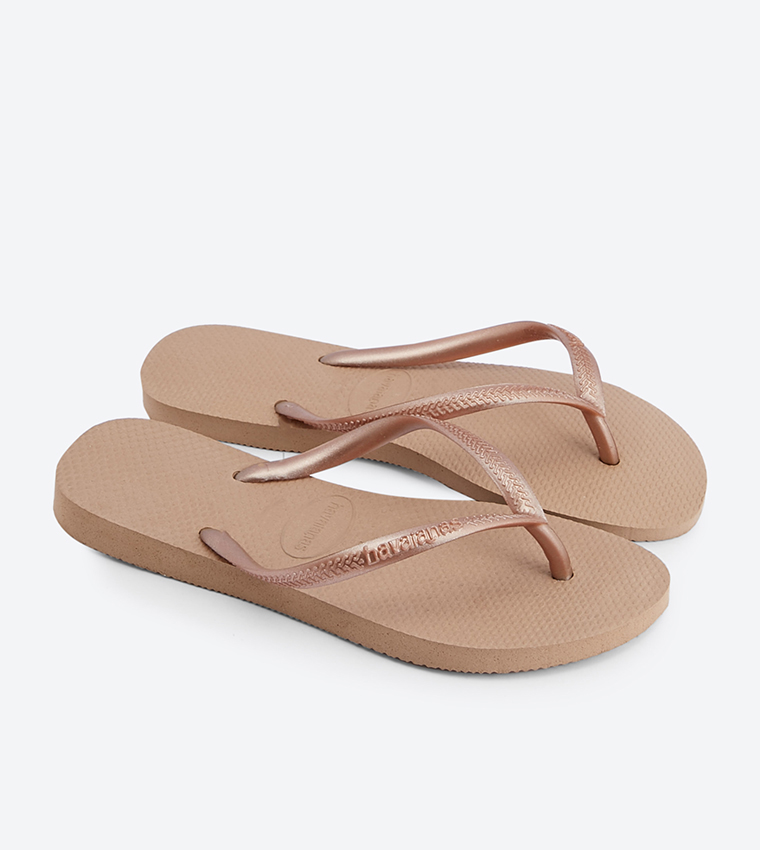 Gold havaianas sale with diamante