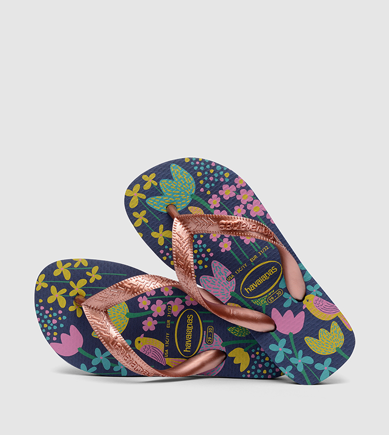 Kids Flores Flip Flops