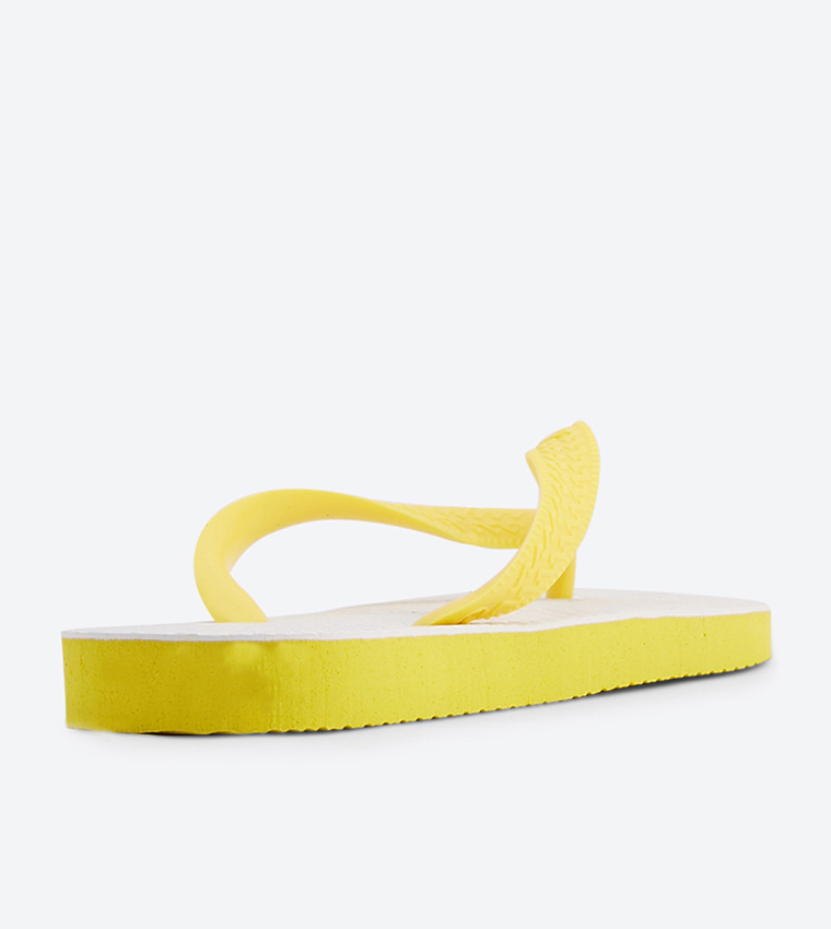 Neon yellow flip flops online