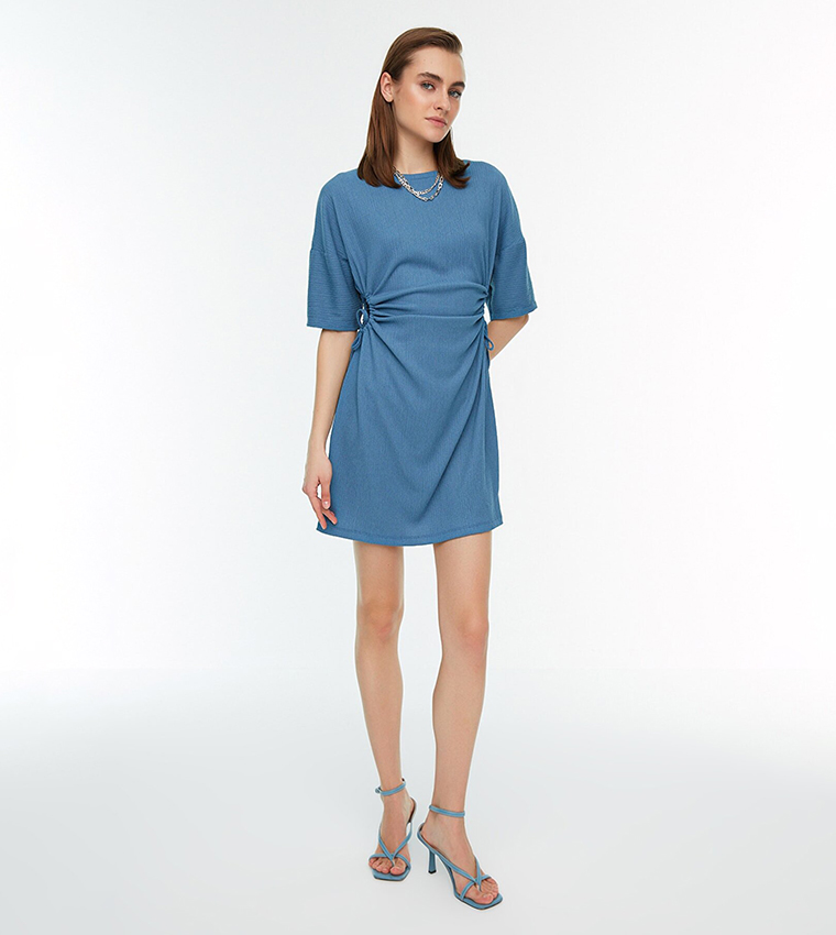 womens navy blue shirt dress Mersea Women's Hermosa Linen Shirt Dress in Crisp White main image 0