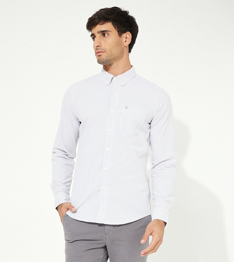 Slim fit button sales down collar shirt