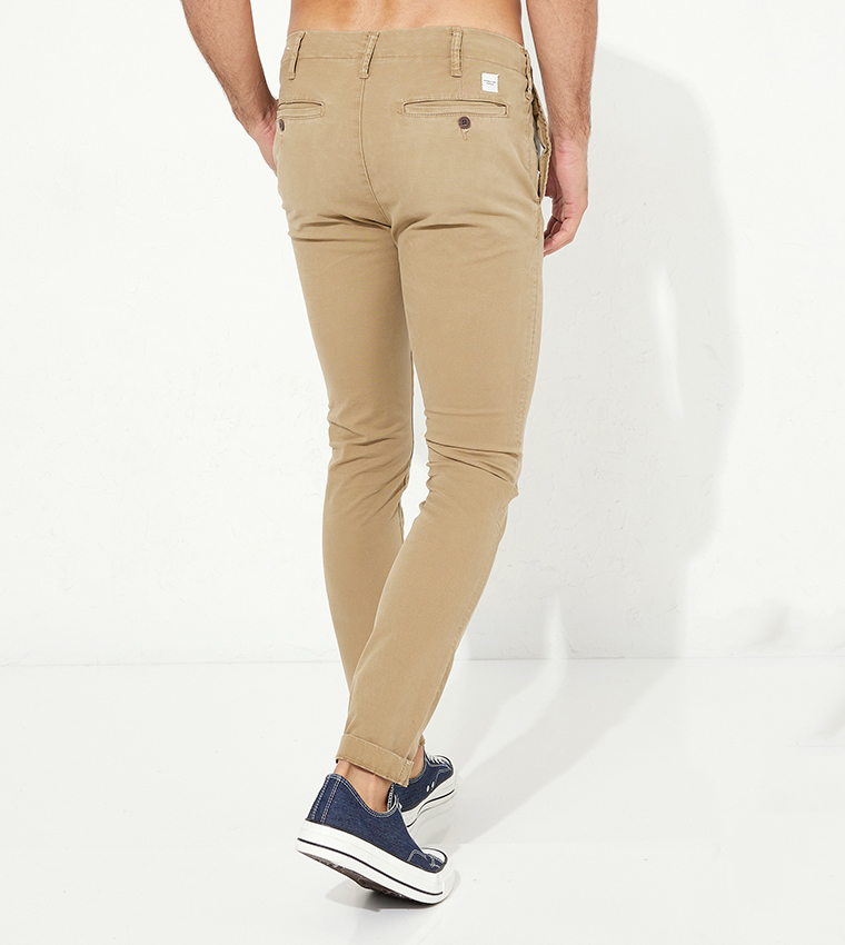 Flex Solid Skinny Fit Chino Pants