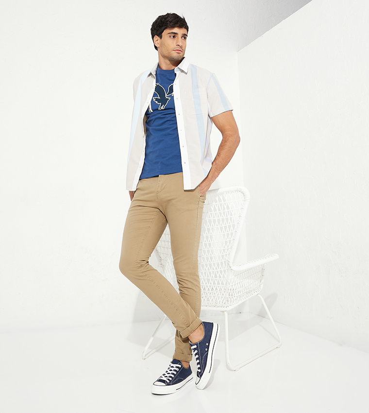 Flex Solid Skinny Fit Chino Pants