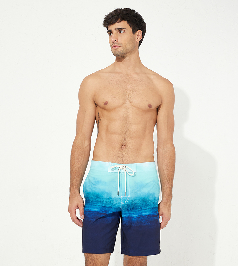 Buy American Eagle Classic Drawstring Waist Swim Shorts In Blue 6thStreet UAE