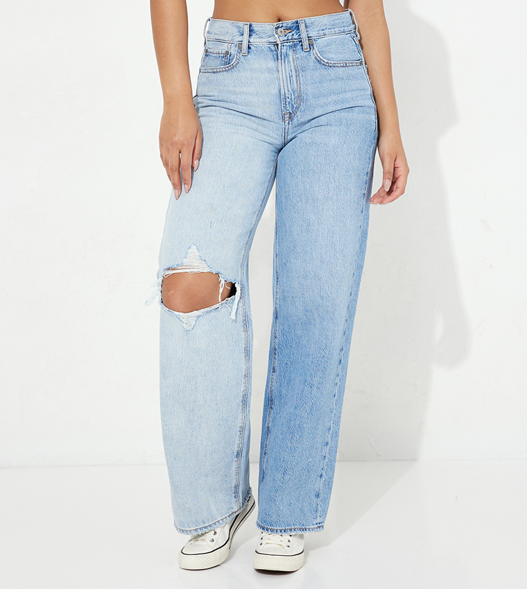 Ripped Straight Fit Jeans