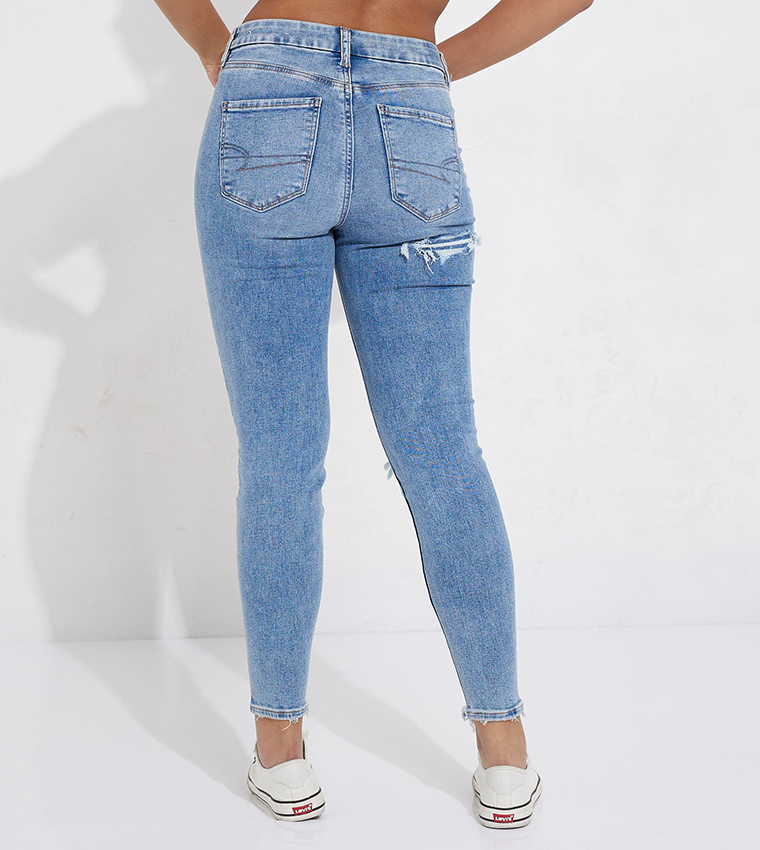 Patched Curvy High-Waist Skinny Fit Jeans