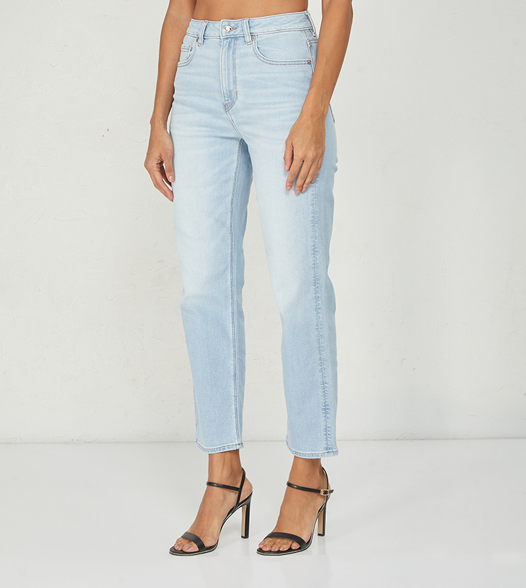 Faded Slim-Fit High Waisted Jeans, Change sub cat