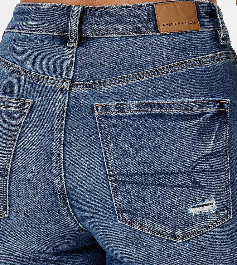 Ripped High Waist Mom Fit Jeans