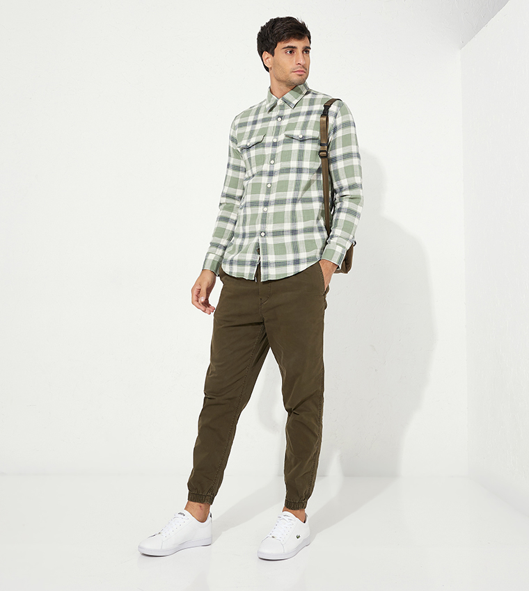 Plaid Flannel Classic Collar Shirt