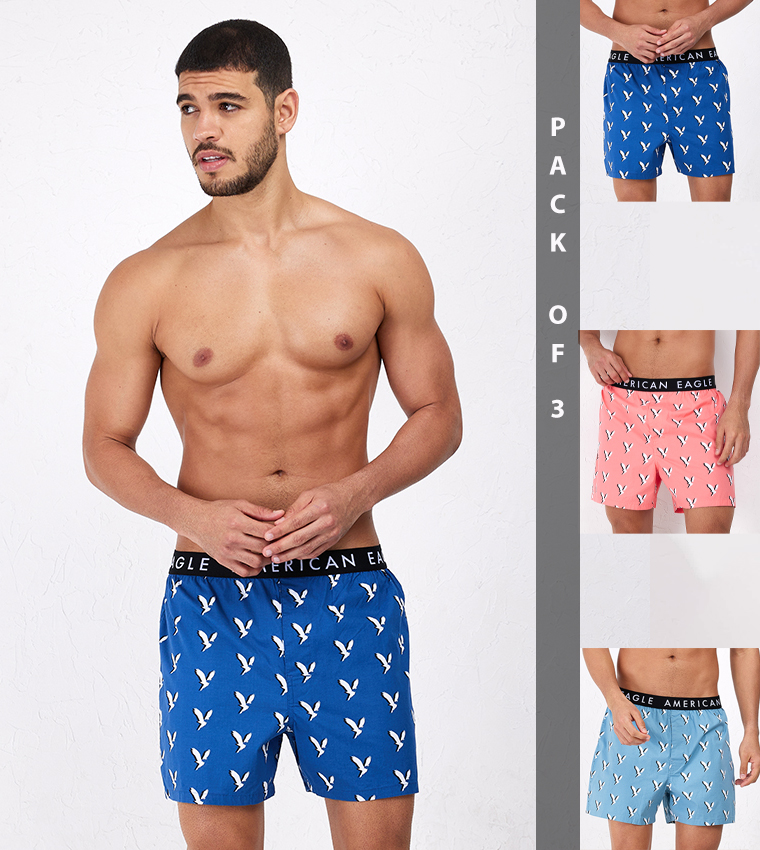 Buy American Eagle Pack Of 3 Logo Waistband Boxers In Multiple