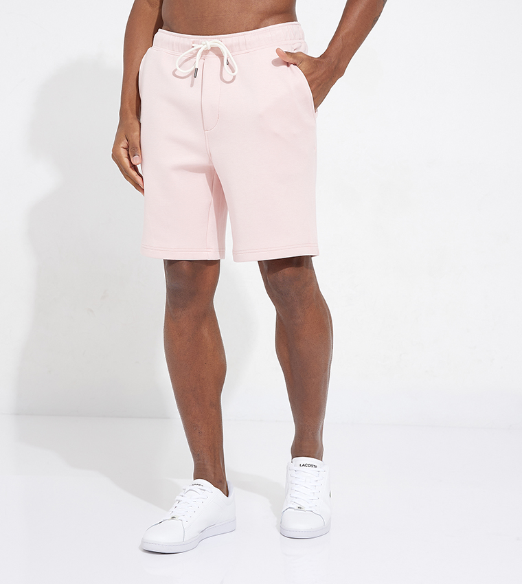 Solid Knit Drawstring Waist Shorts
