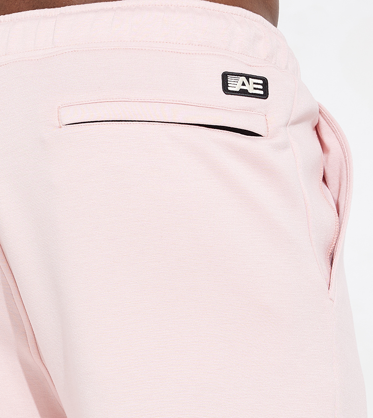 Solid Knit Drawstring Waist Shorts